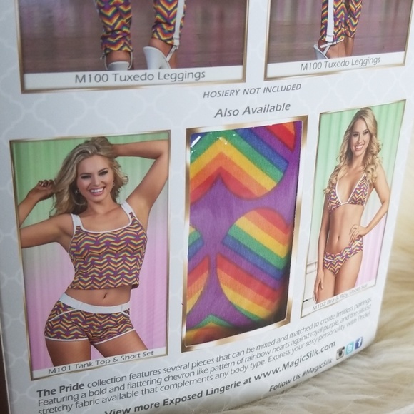 Exposed PRIDE Tuxedo Leggings S/M Curve Hugging - Picture 7 of 8